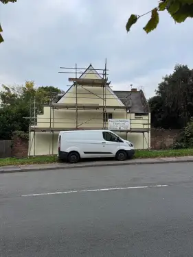 Click Here To Enlarge This Photo Of 16th Century Farmhouse Lime Render Restoration In Trowell
