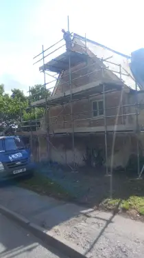 Click Here To Enlarge This Photo Of 16th Century Farmhouse Lime Render Restoration In Trowell