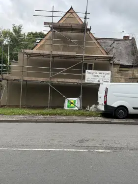 Click Here To Enlarge This Photo Of 16th Century Farmhouse Lime Render Restoration In Trowell